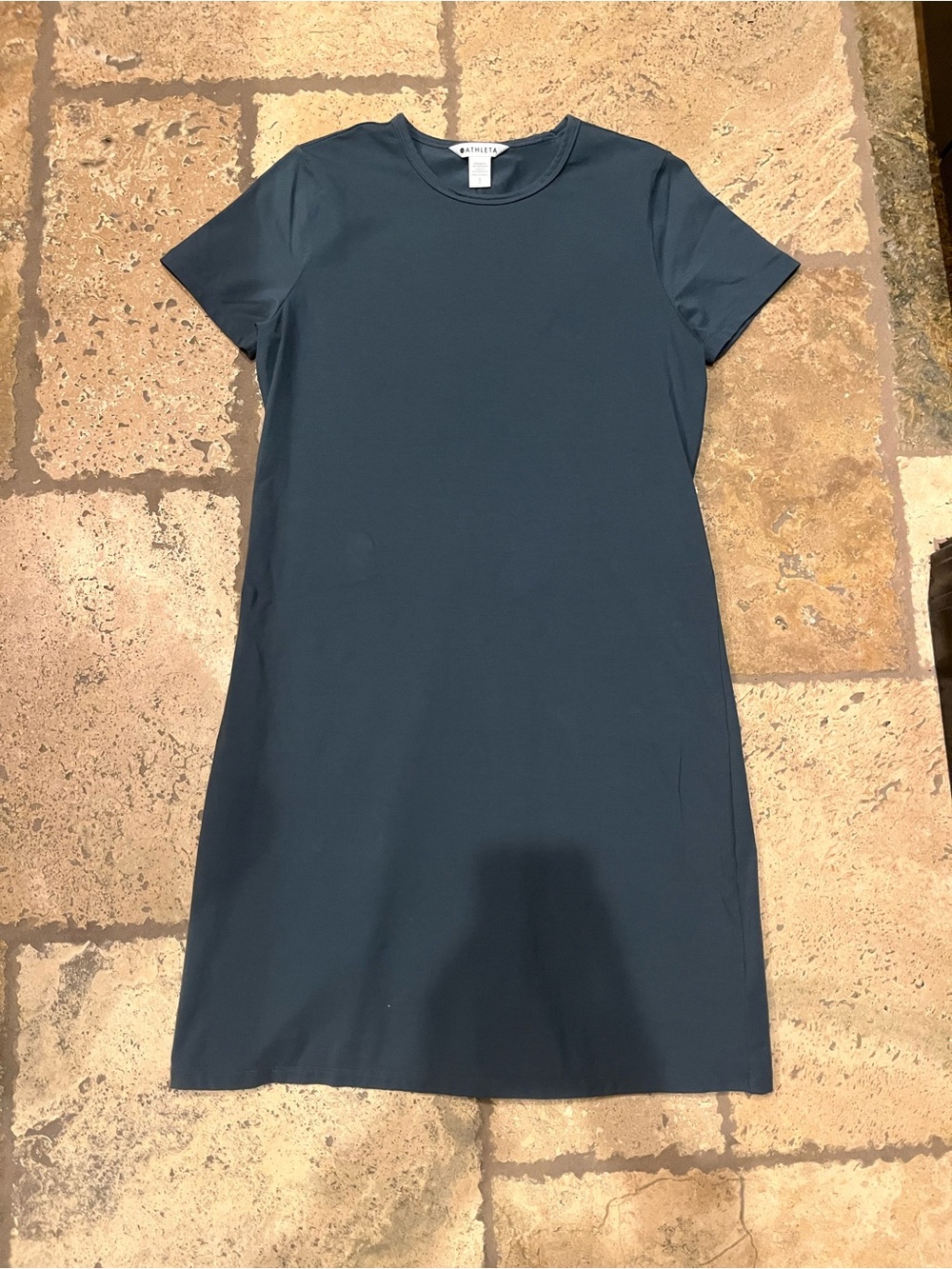 Athleta Slate Blue Short Sleeve Casual Shift Dress